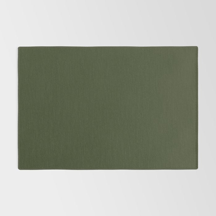 Moss Green Solid Color Rug Gallery Image 2