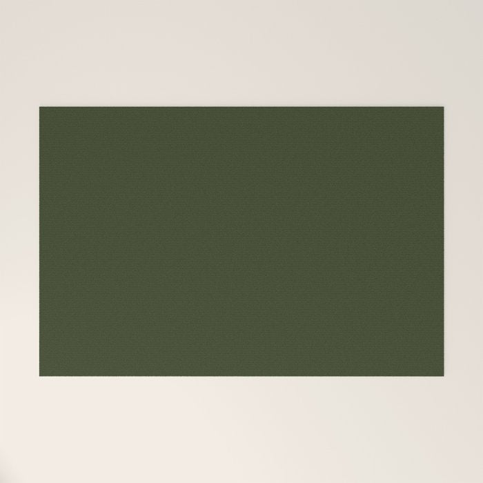 Moss Green Solid Color Welcome Mat Gallery Image 1