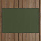 Moss Green Solid Color Outdoor Rug Gallery Image 1