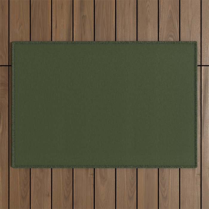 Moss Green Solid Color Outdoor Rug Gallery Image 1