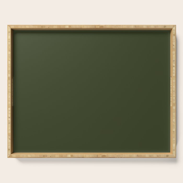 Moss Green Solid Color Serving Tray Gallery Image 1