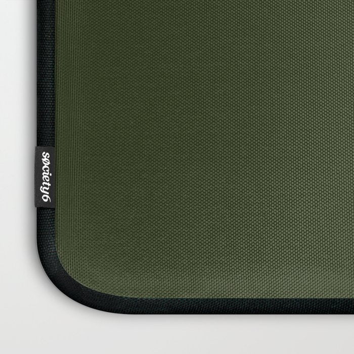Moss Green Solid Color Laptop Sleeve Gallery Image 3