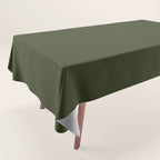Moss Green Solid Color Tablecloth Gallery Image 1