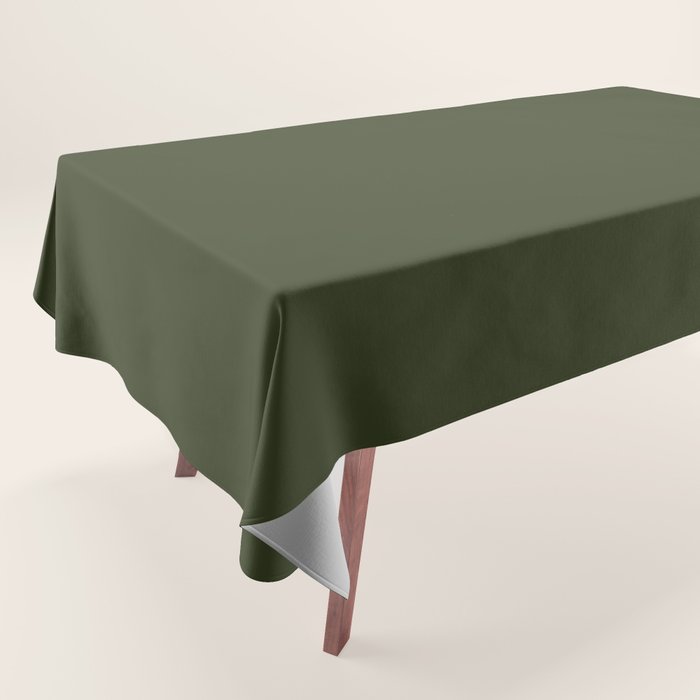 Moss Green Solid Color Tablecloth Gallery Image 1