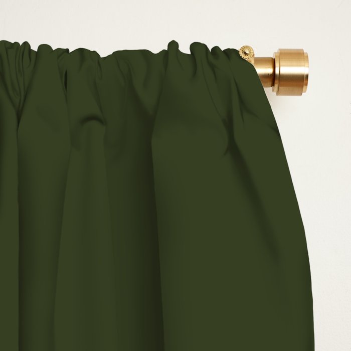 Moss Green Solid Color Window Curtain Gallery Image 2
