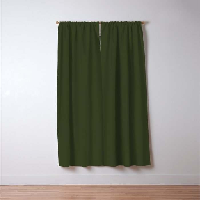 Moss Green Solid Color Window Curtain Gallery Image 3