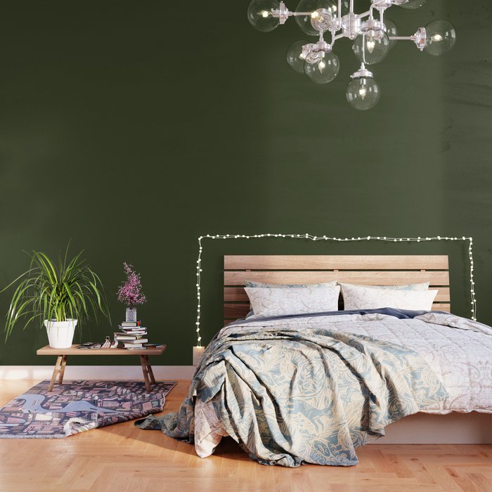 Moss Green Solid Color Wallpaper Gallery Image 3
