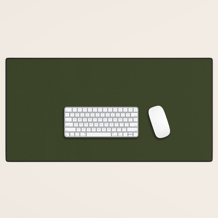 Moss Green Solid Color Desk Mat Gallery Image 1