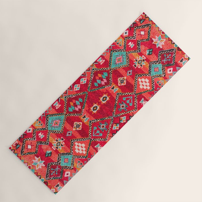 Epic Red Oriental Anthropologie Berber Atlas Moroccan Style Yoga Mat Gallery Image 1