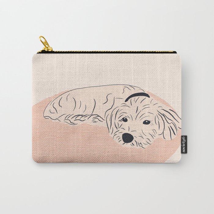 Cosy dog cream version Carry All Pouch Gallery Image 1