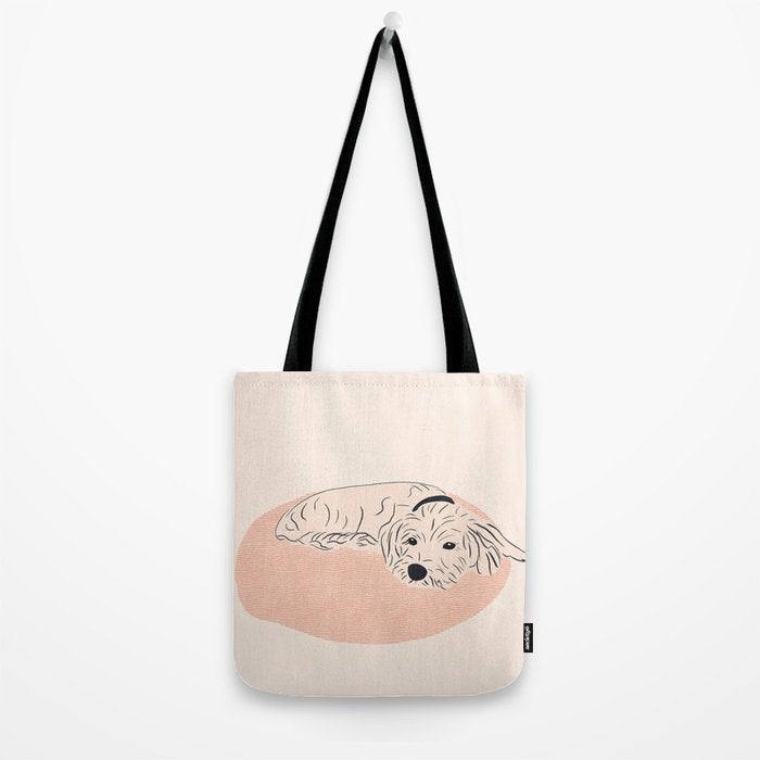 Cosy dog cream version Tote Bag Gallery Image 2