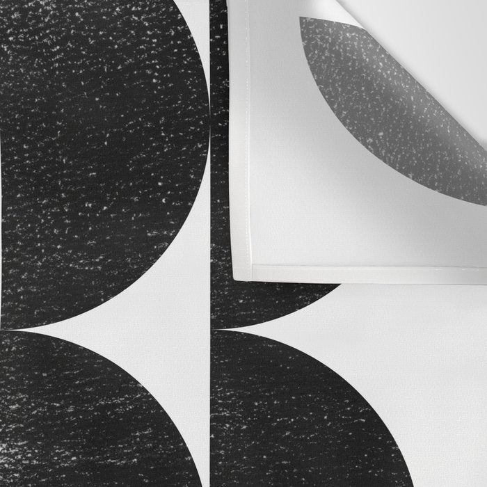 Black and White Mid Century Modern Op Art Wall Tapestry Gallery Image 3