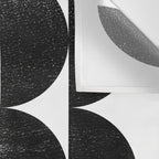 Black and White Mid Century Modern Op Art Wall Tapestry Gallery Image 3