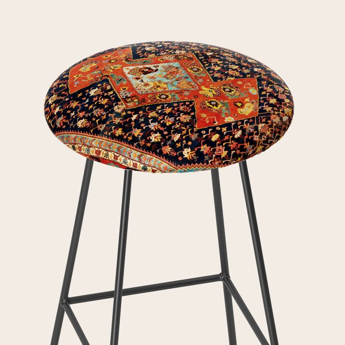Bakshaish Antique Persian Carpet Print Stool Gallery Image 2