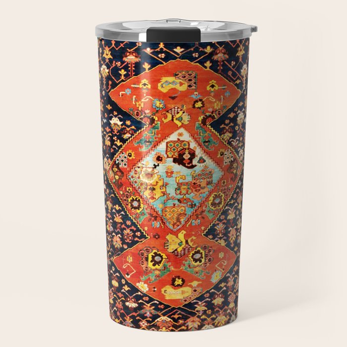Bakshaish Antique Persian Carpet Print Travel Mug Gallery Image 1