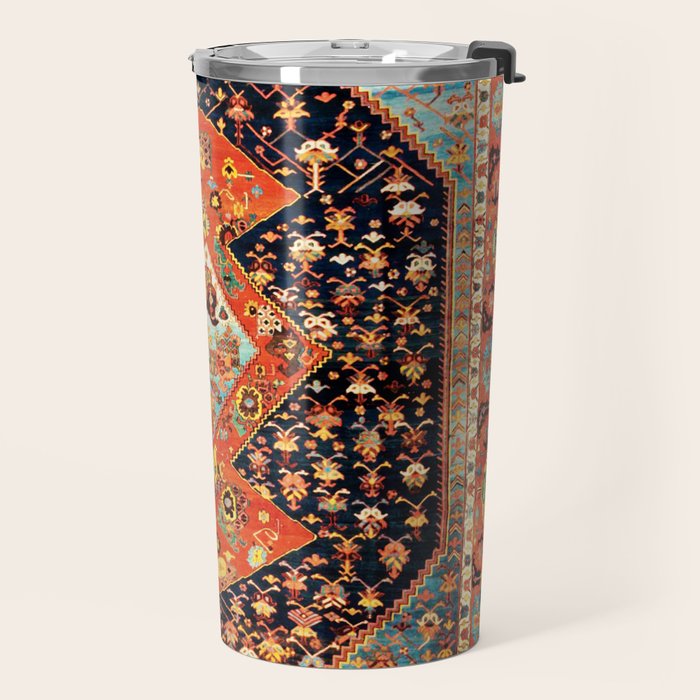 Bakshaish Antique Persian Carpet Print Travel Mug Gallery Image 2