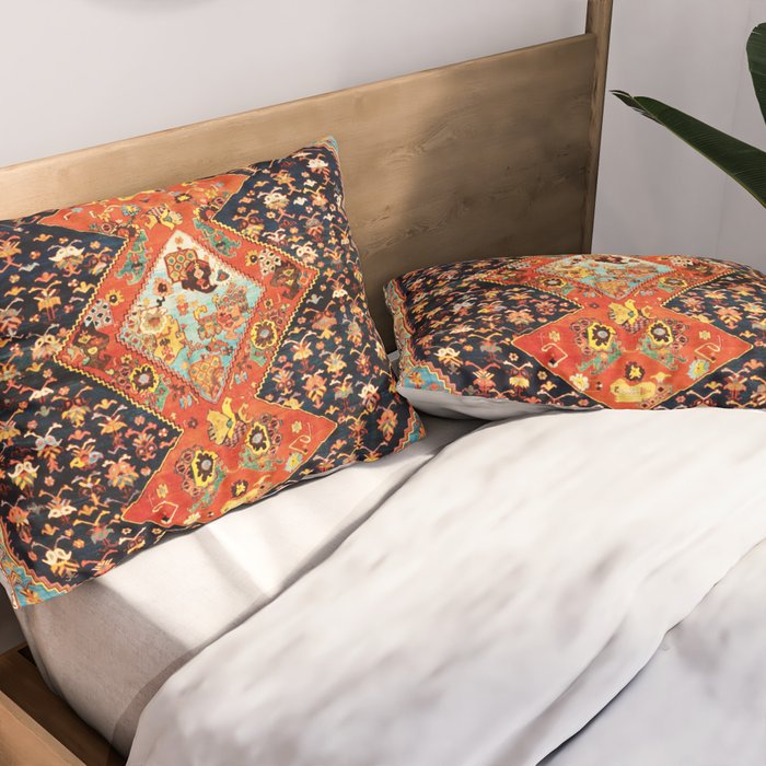 Bakshaish Antique Persian Carpet Print Pillow Sham Gallery Image 2