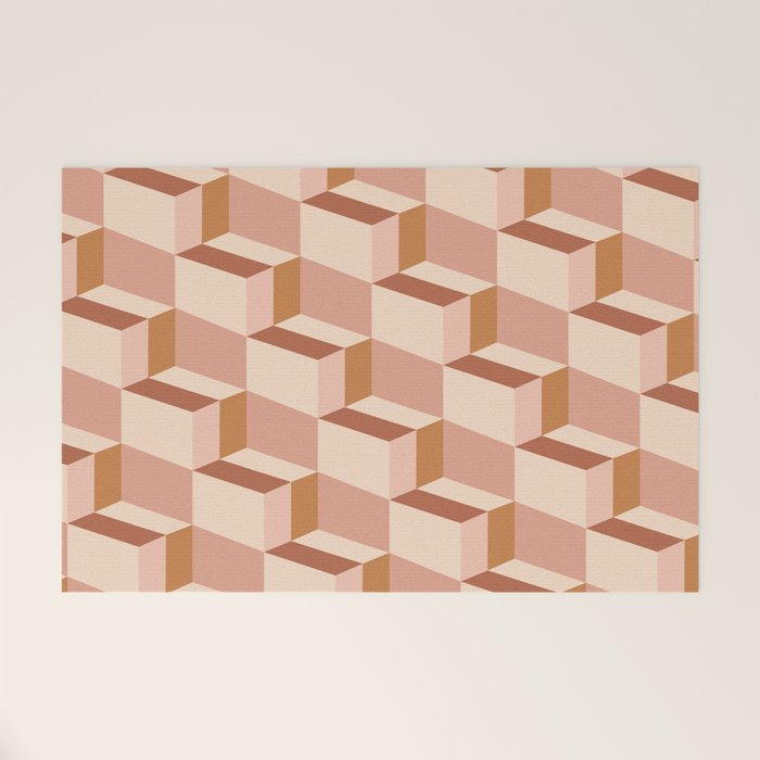 Cuboid Geometric Abstract Shapes Pattern IX Welcome Mat Gallery Image 1