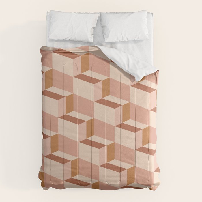 Cuboid Geometric Abstract Shapes Pattern IX Comforter Gallery Image 6