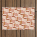 Cuboid Geometric Abstract Shapes Pattern IX Outdoor Rug Gallery Image 1