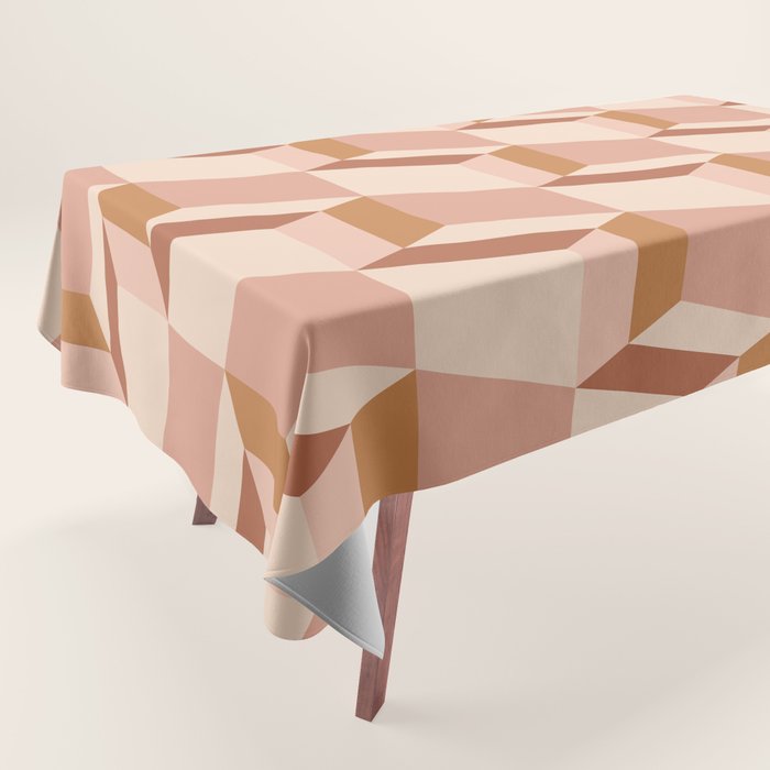 Cuboid Geometric Abstract Shapes Pattern IX Tablecloth Gallery Image 1