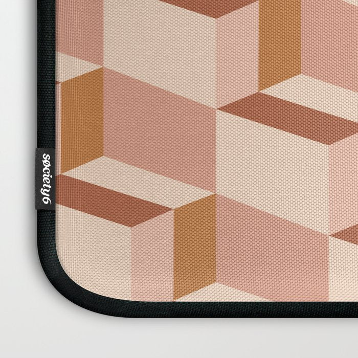 Cuboid Geometric Abstract Shapes Pattern IX Laptop Sleeve Gallery Image 3