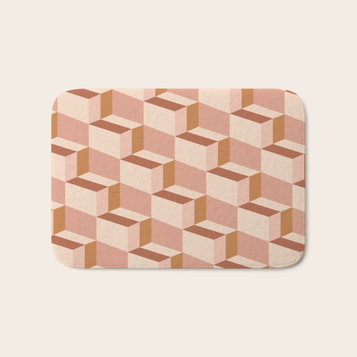 Cuboid Geometric Abstract Shapes Pattern IX Bath Mat Gallery Image 1