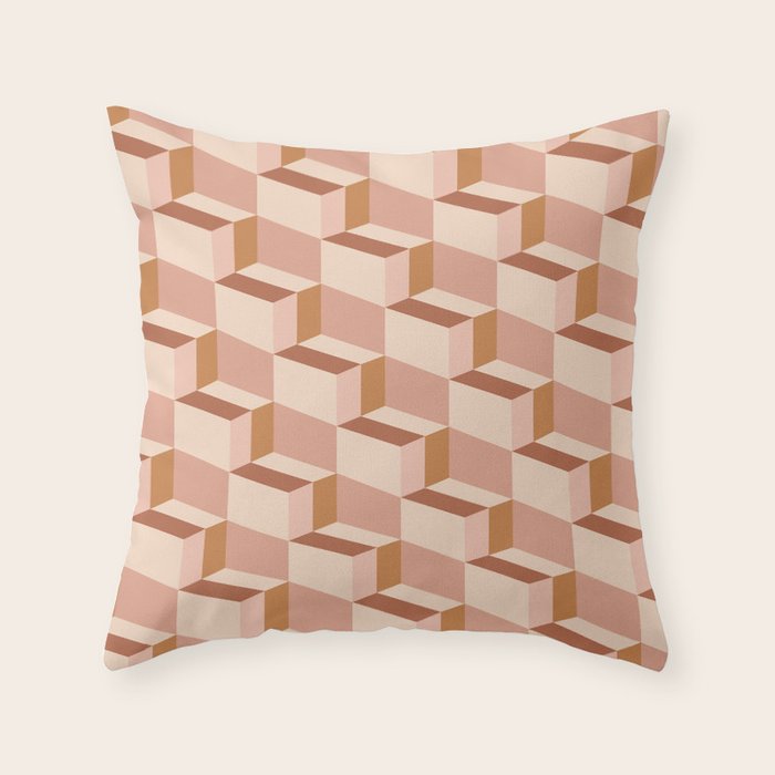 Cuboid Geometric Abstract Shapes Pattern IX Throw Pillow Gallery Image 6