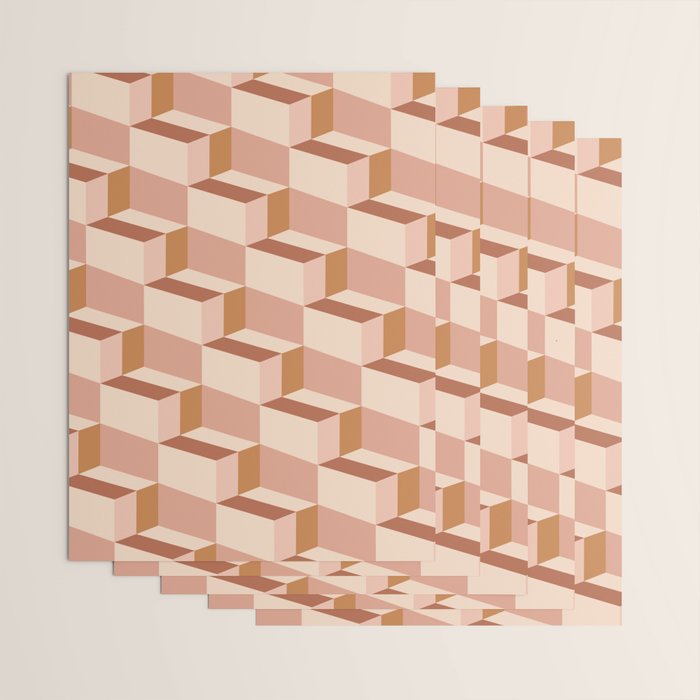 Cuboid Geometric Abstract Shapes Pattern IX Wrapping Paper Gallery Image 3