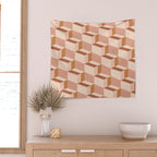 Cuboid Geometric Abstract Shapes Pattern IX Wall Tapestry Gallery Image 2