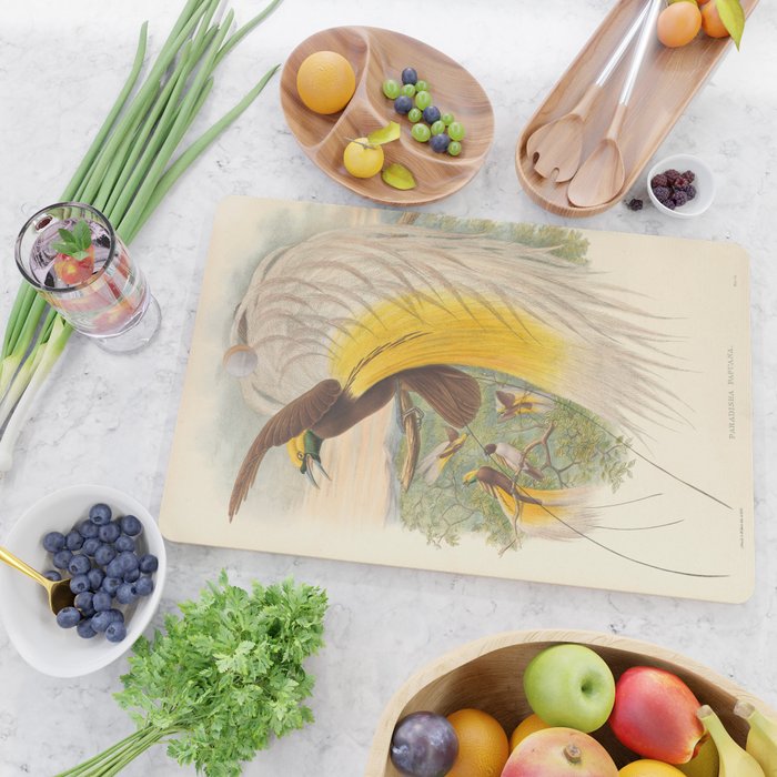 Birds-of-paradise (Paradisea Papuana) by John Gould, 1875-1888 (benefitting the Nature Conservancy) Cutting Board Gallery Image 2