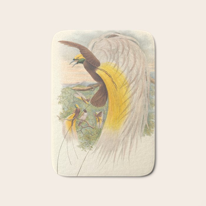 Birds-of-paradise (Paradisea Papuana) by John Gould, 1875-1888 (benefitting the Nature Conservancy) Bath Mat Gallery Image 1