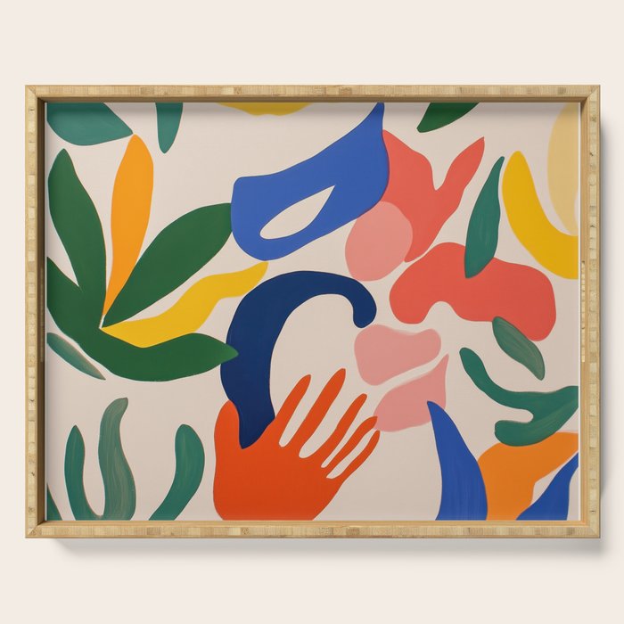 Matisse Style Abstract Cut Outs Illustrations Serving Tray Gallery Image 1