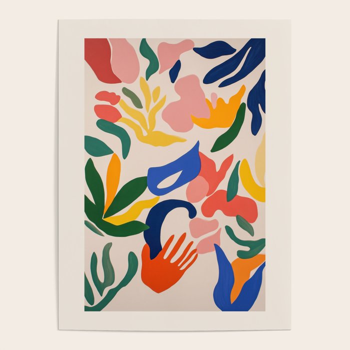 Matisse Style Abstract Cut Outs Illustrations Poster Gallery Image 1