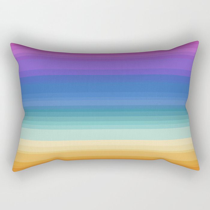 Classic Stripes XVI - Ombre Rainbow Rectangular Pillow Gallery Image 1