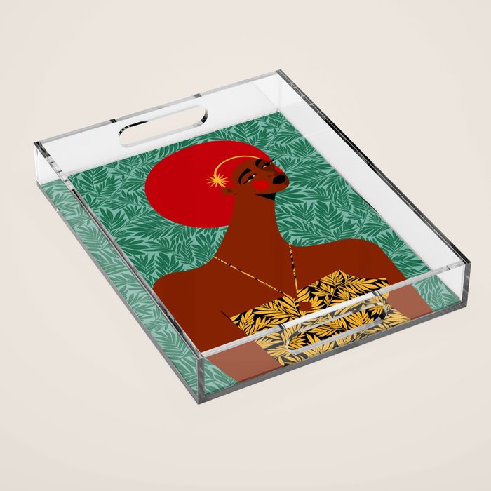 Portrait Of A Tropical Girl Acrylic Tray Gallery Image 1