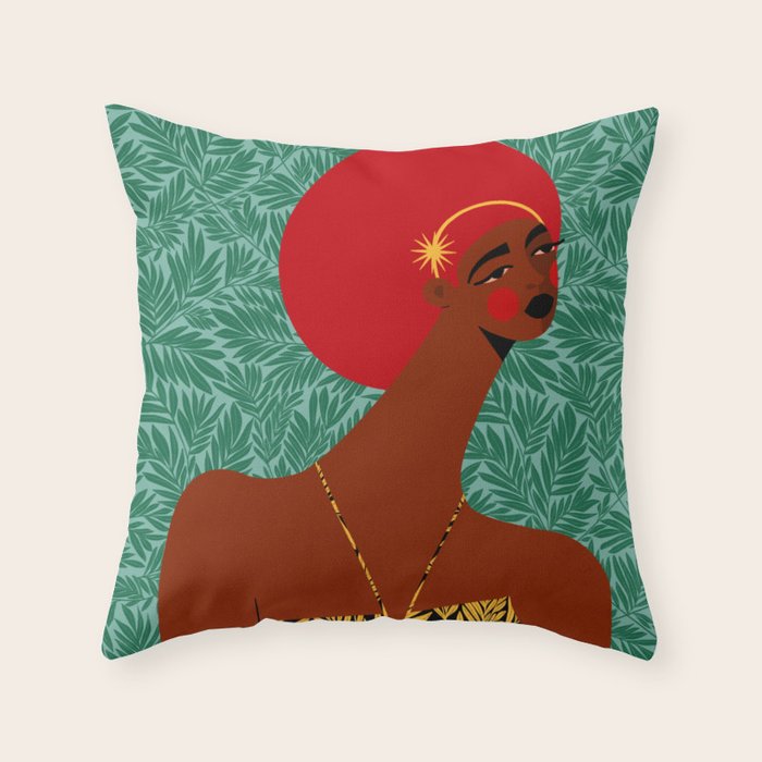 Portrait Of A Tropical Girl Throw Pillow Gallery Image 6
