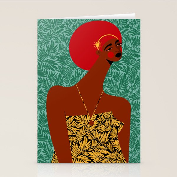 Portrait Of A Tropical Girl Stationery Card Gallery Image 1