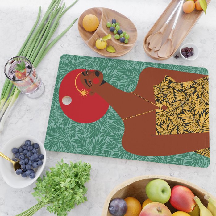 Portrait Of A Tropical Girl Cutting Board Gallery Image 2