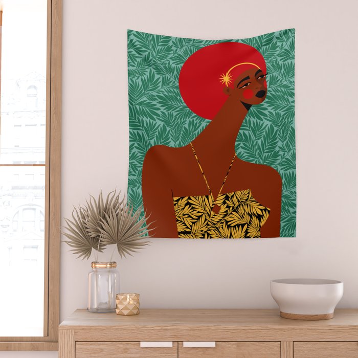 Portrait Of A Tropical Girl Wall Tapestry Gallery Image 2