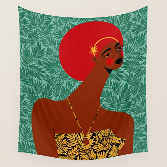 Portrait Of A Tropical Girl Wall Tapestry Gallery Image 4