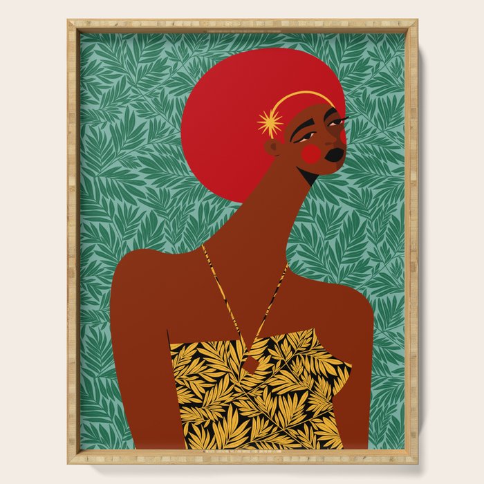 Portrait Of A Tropical Girl Serving Tray Gallery Image 1