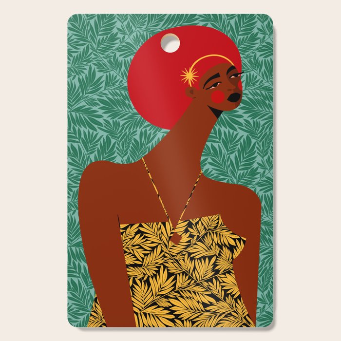 Portrait Of A Tropical Girl Cutting Board Gallery Image 1