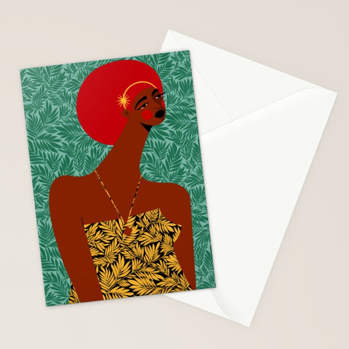 Portrait Of A Tropical Girl Stationery Card Gallery Image 2