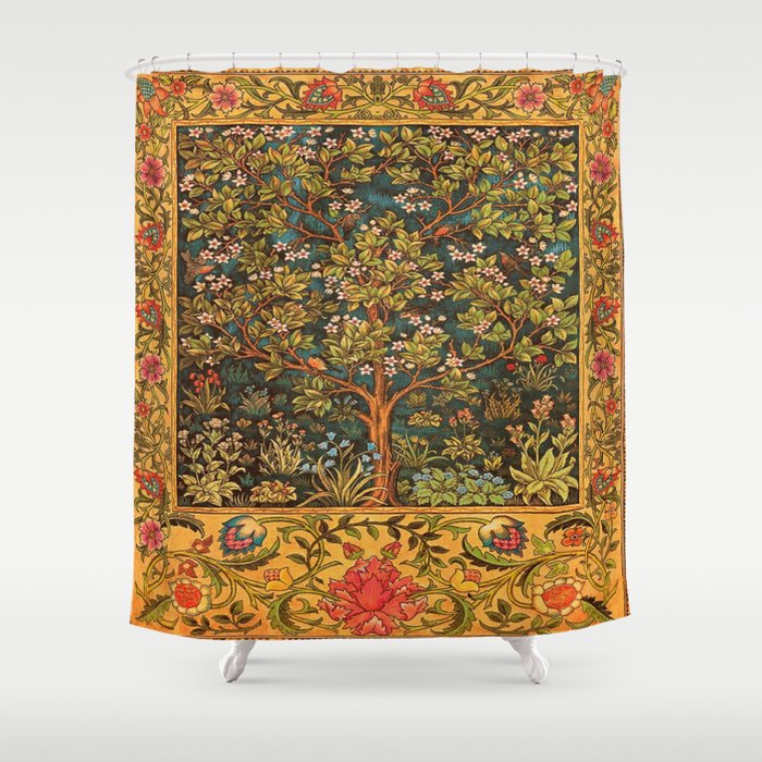 William Morris Tree Of Life,No, 02. Shower Curtain Gallery Image 1