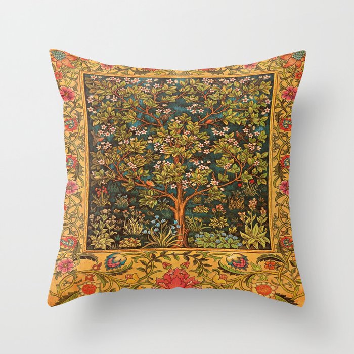 William Morris Tree Of Life,No, 02. Throw Pillow Gallery Image 6