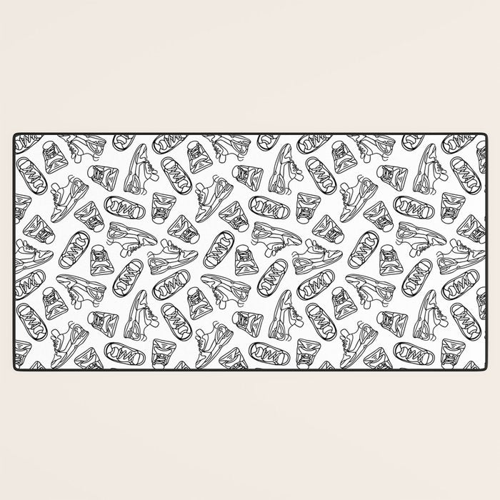 Sneakers // Black & White Desk Mat Gallery Image 3