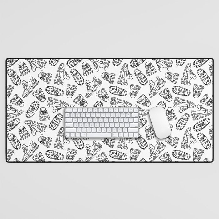 Sneakers // Black & White Desk Mat Gallery Image 1