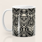 Celestial Forest Damask - black and cream Coffee Mug Gallery Image 3