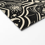 Celestial Forest Damask - black and cream Welcome Mat Gallery Image 2
